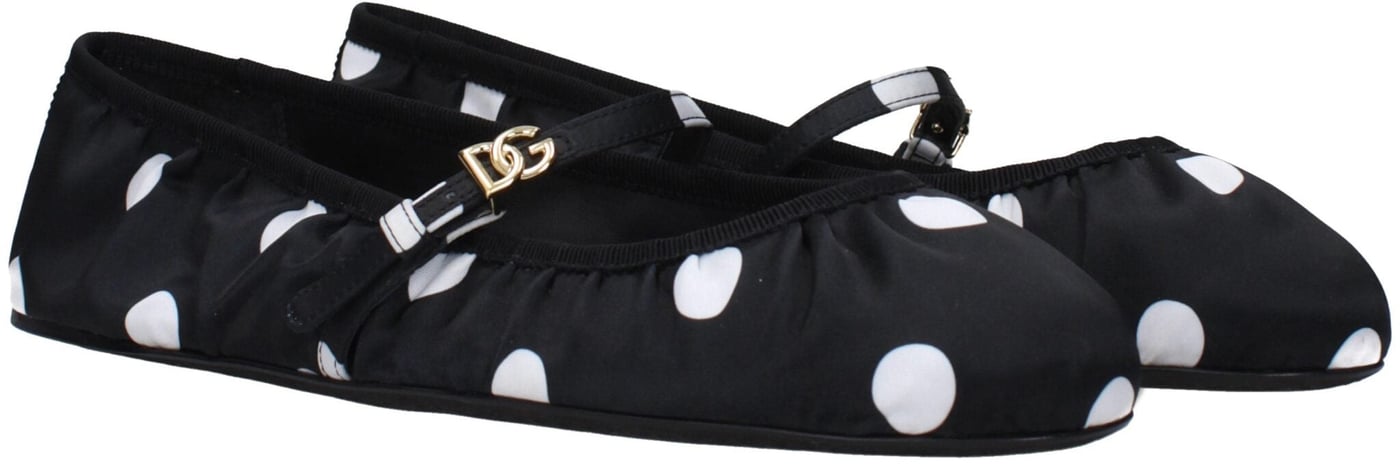 Dolce & Gabbana Black Fabric Ballet Flats