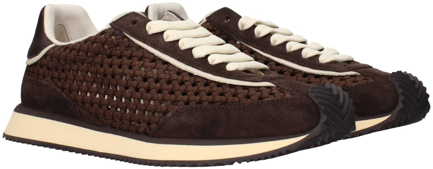 Dolce & Gabbana Brown Fabric Low Top Sneakers