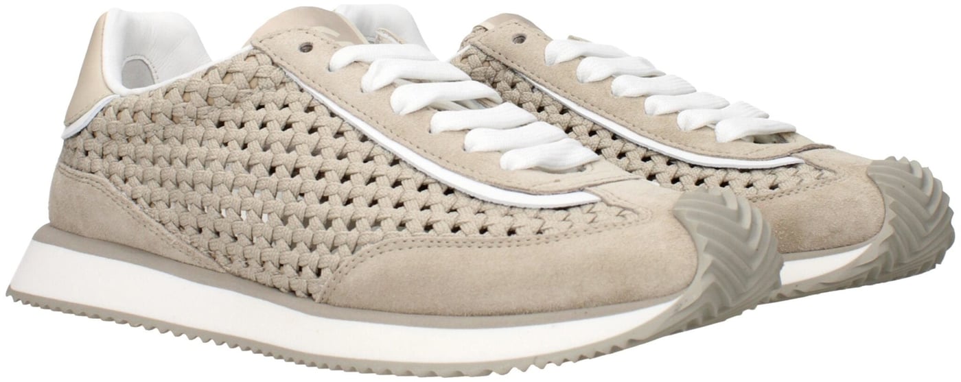 Dolce & Gabbana Beige Fabric Low Top Sneakers