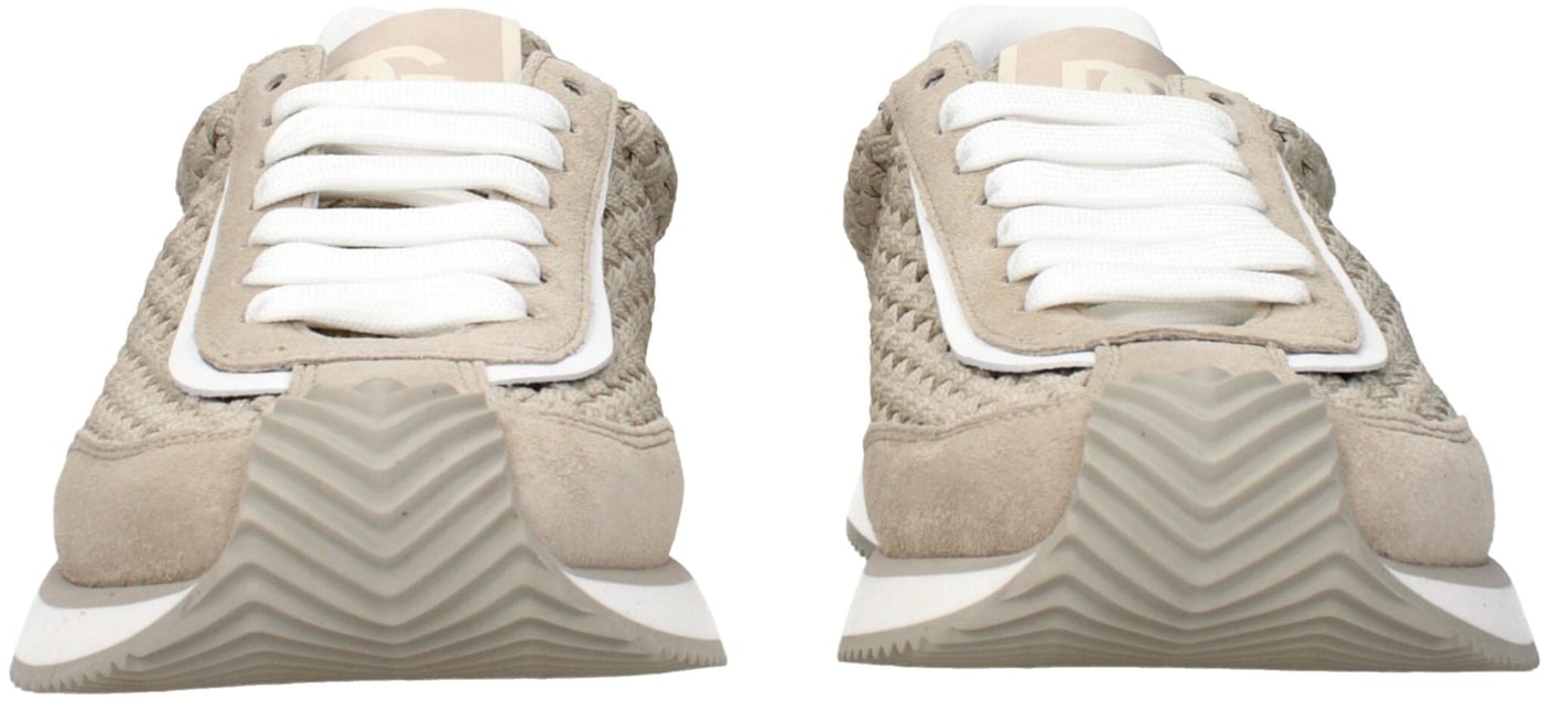 Dolce & Gabbana Beige Fabric Low Top Sneakers