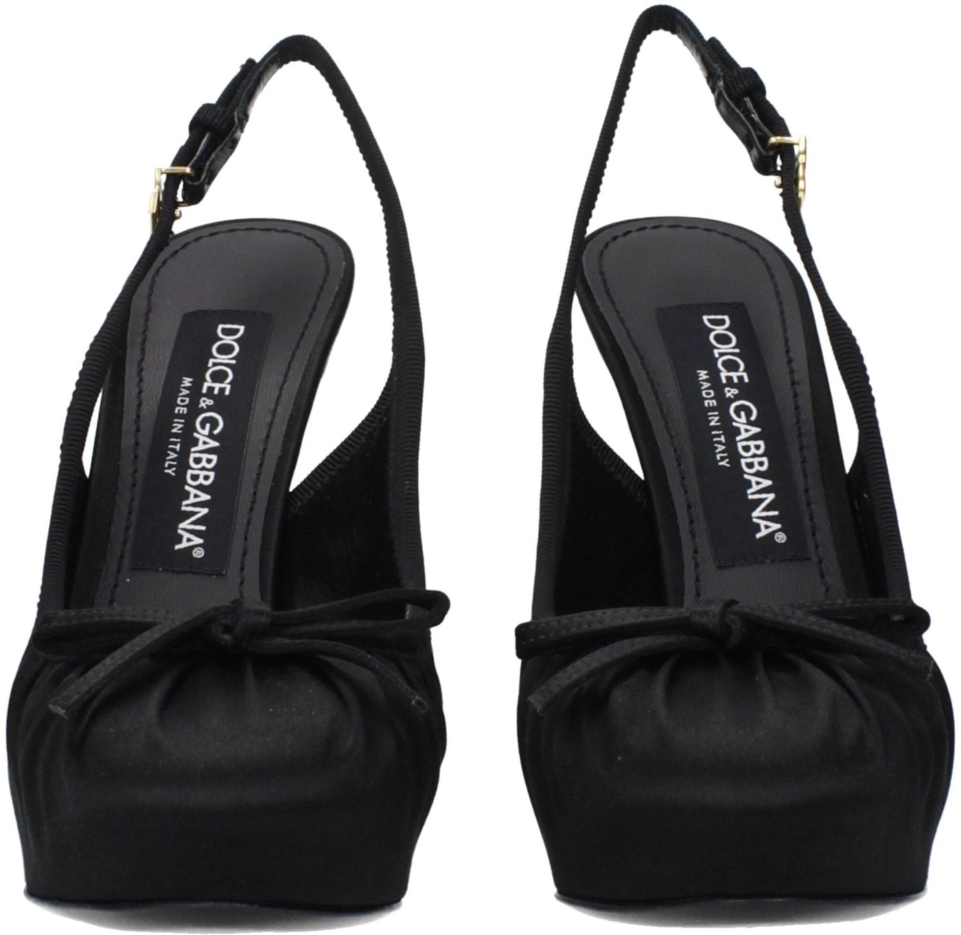 Dolce & Gabbana Black Satin High Heel Pumps