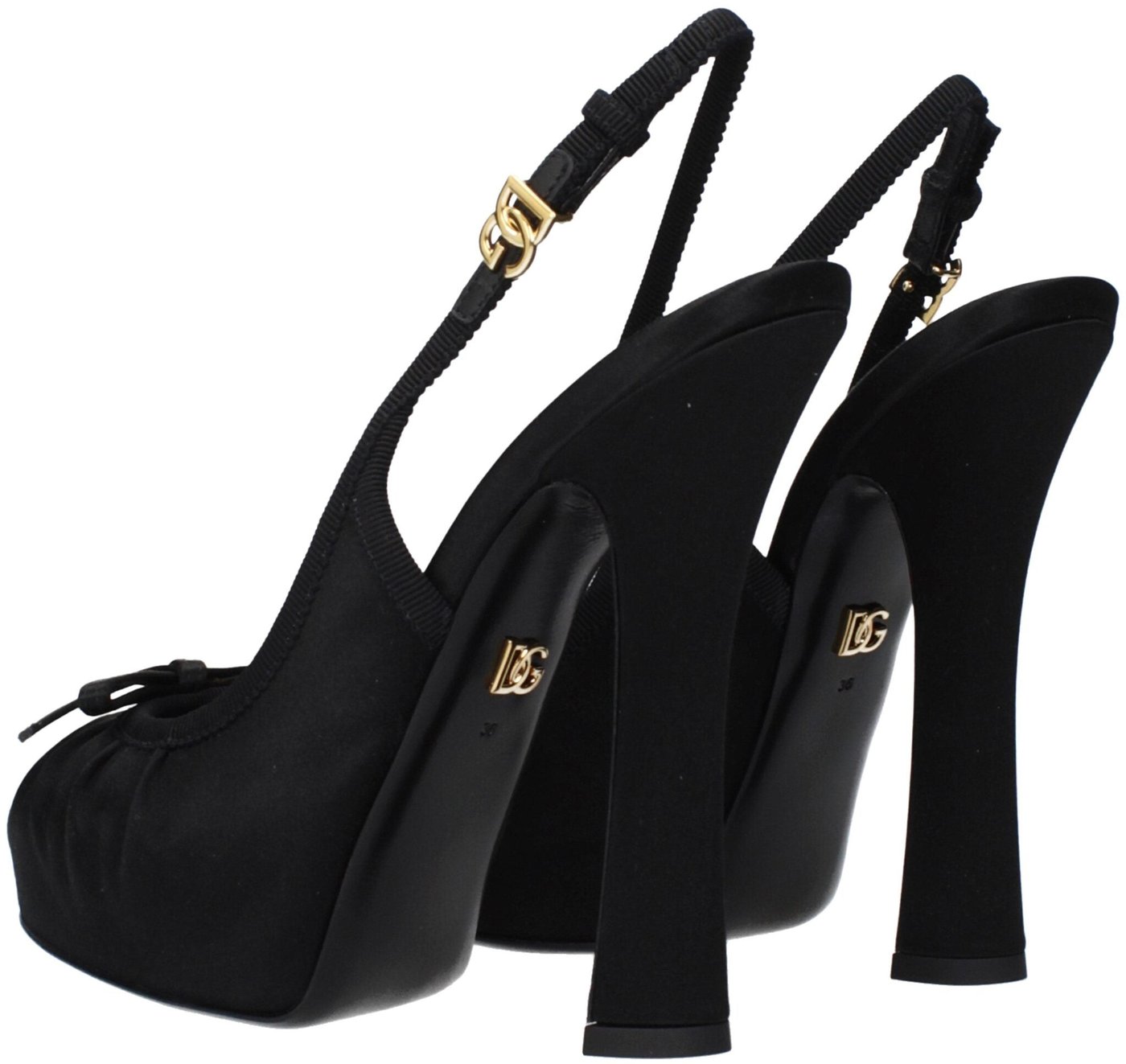 Dolce & Gabbana Black Satin High Heel Pumps