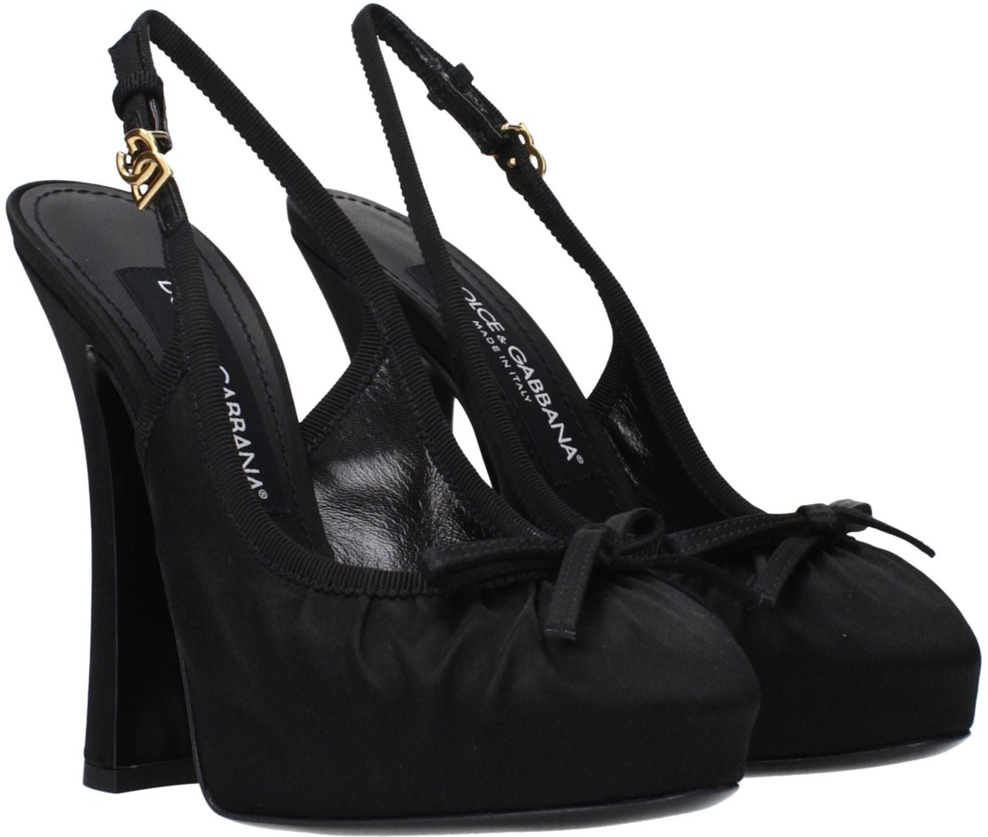 Dolce & Gabbana Black Satin High Heel Pumps