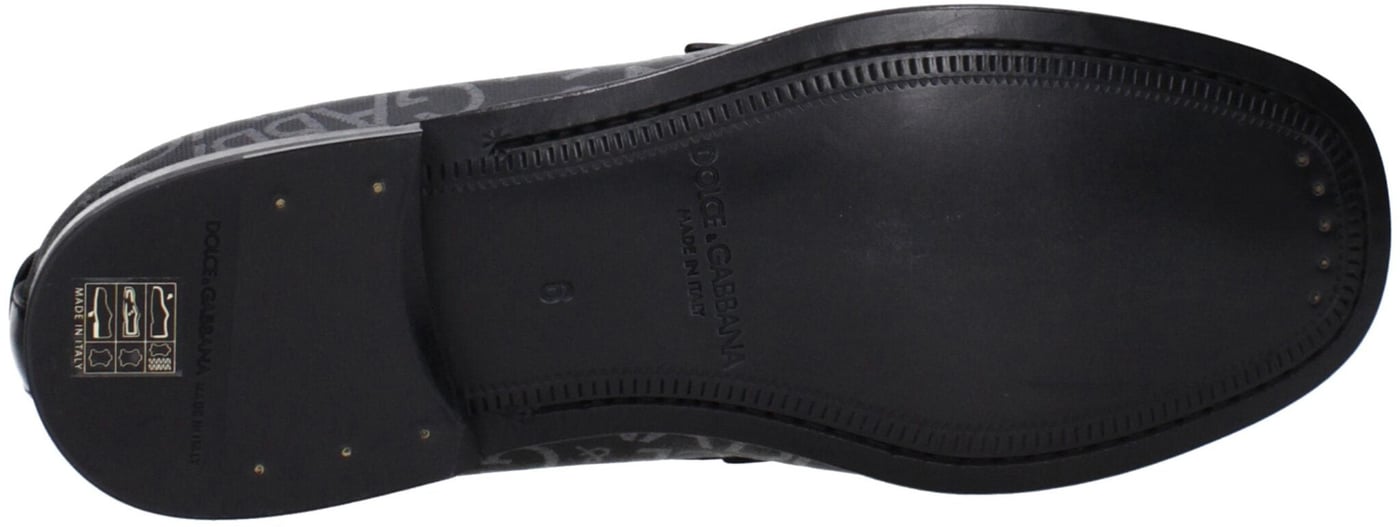 Dolce & Gabbana Black Fabric Slip-On Loafers