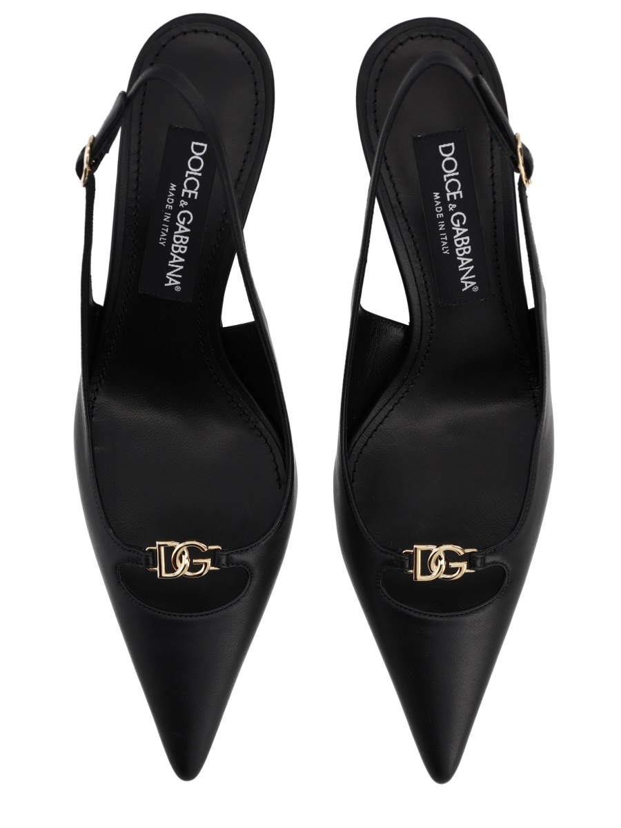 Lollo Pointed Toe Buckle Slingback Pumps