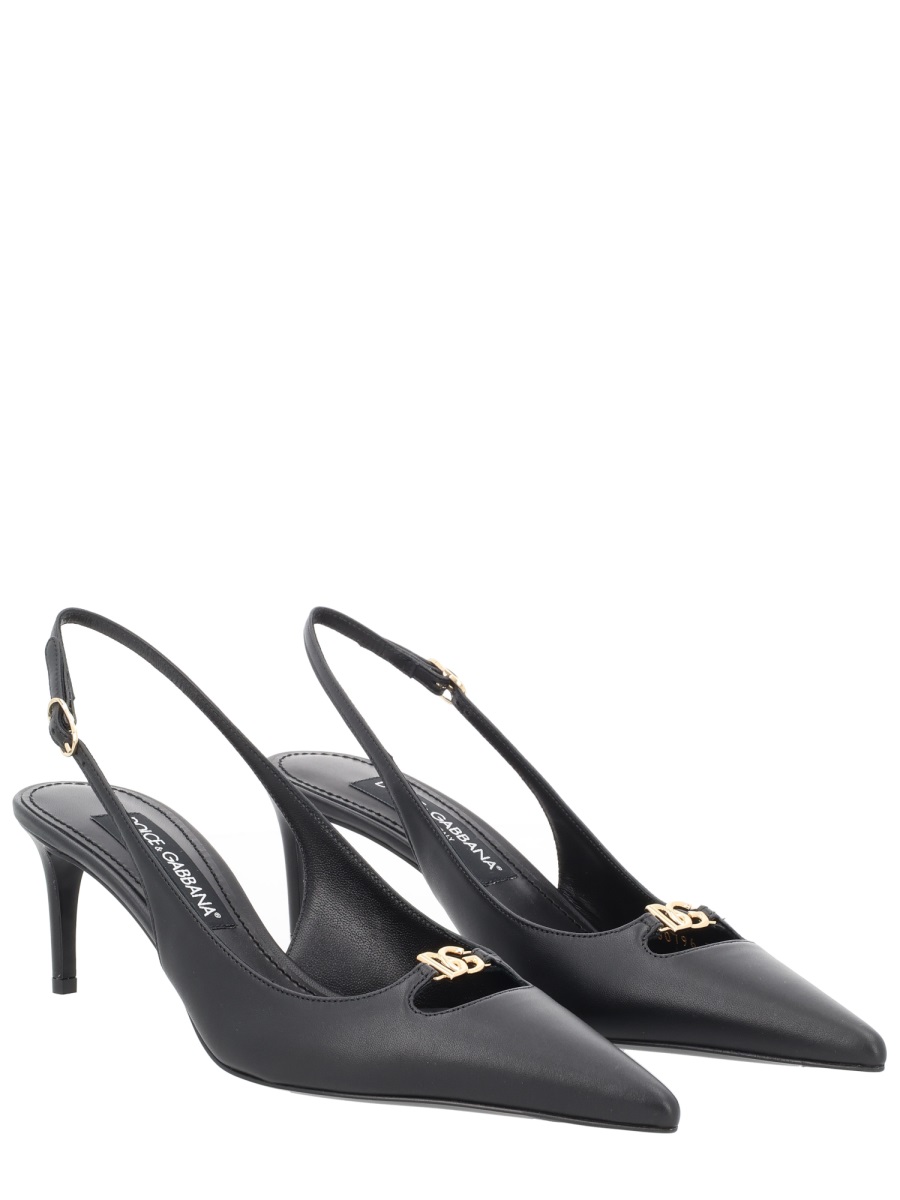 Lollo Pointed Toe Buckle Slingback Pumps