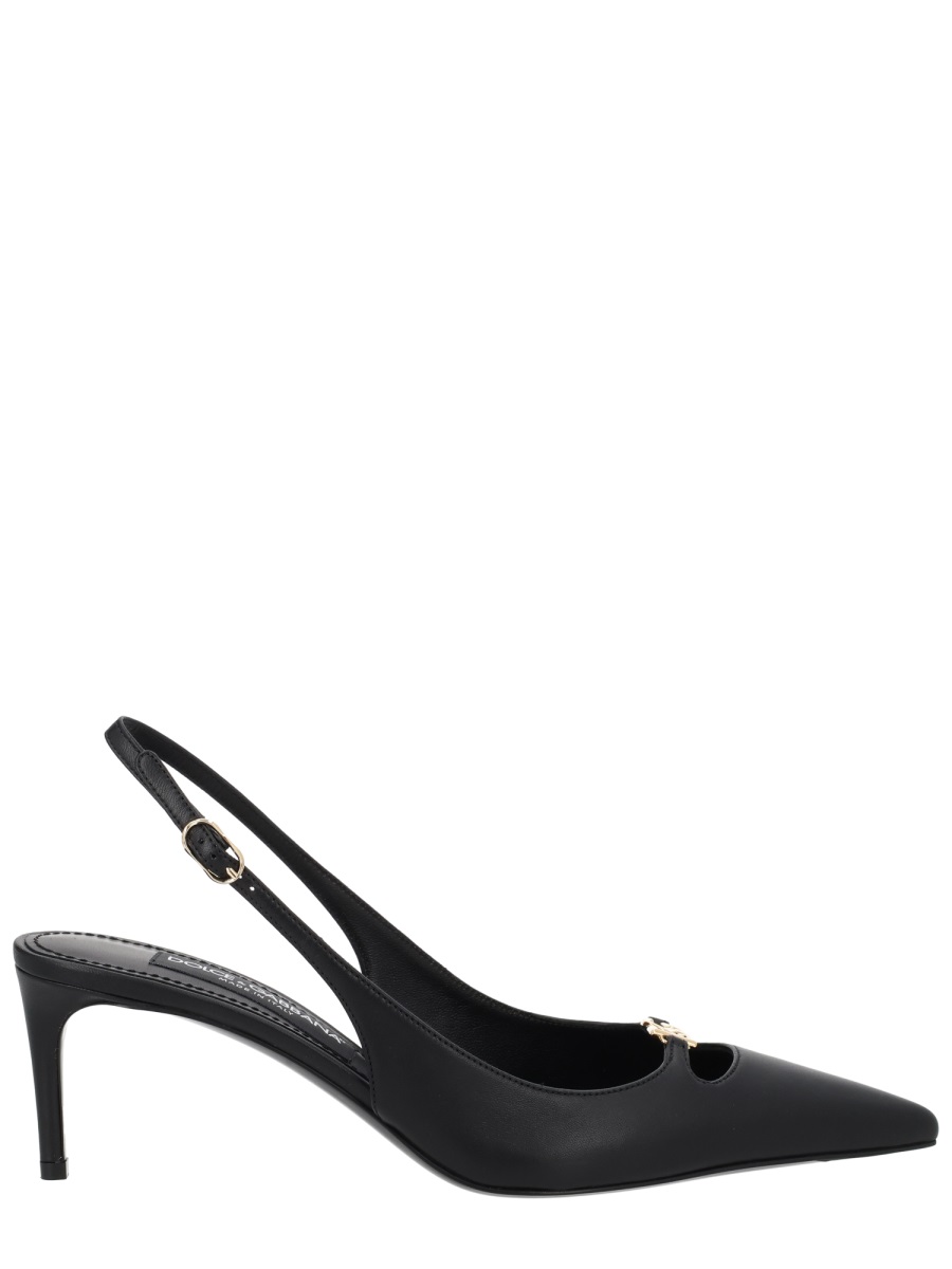 Lollo Pointed Toe Buckle Slingback Pumps