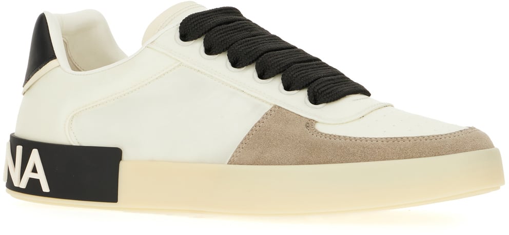 Dolce & Gabbana Multicolor leather and fabric Portofino sneakers