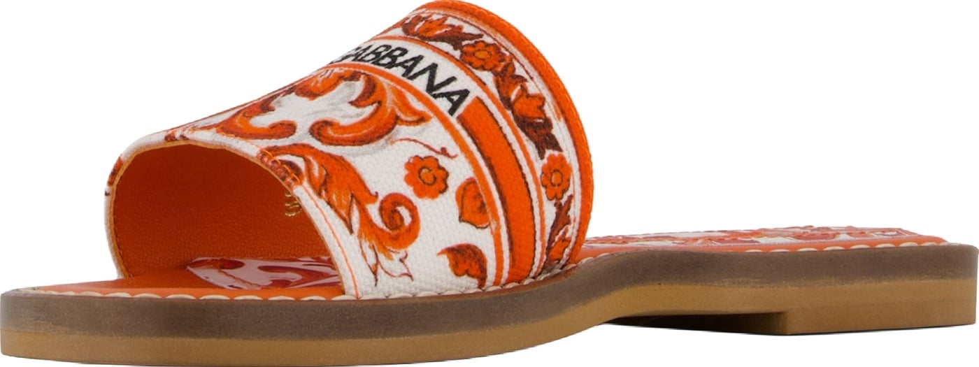 Dolce & Gabbana Kinder Meisjes Slippers In Oranje