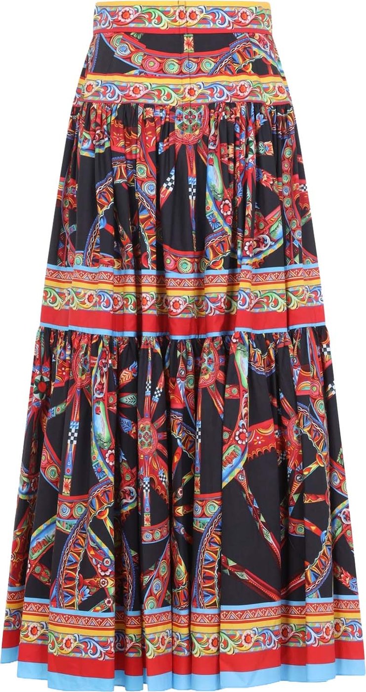 Dolce & Gabbana Popeline Midi Carretto Skirt