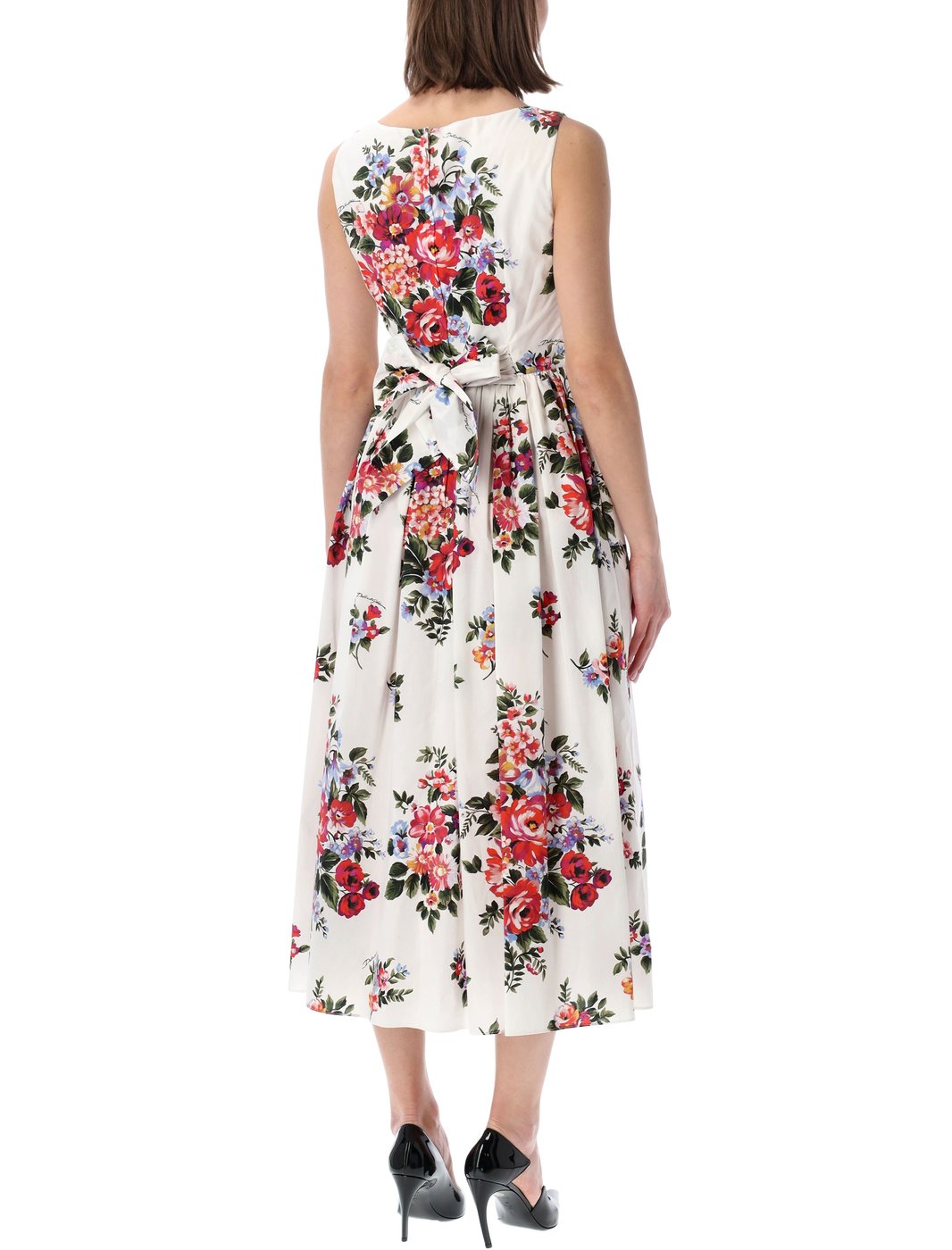 Floral Print Pleated Midi Dress