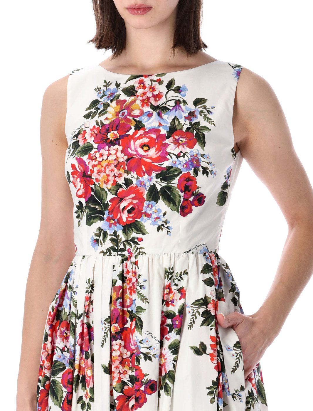 Floral Print Pleated Midi Dress