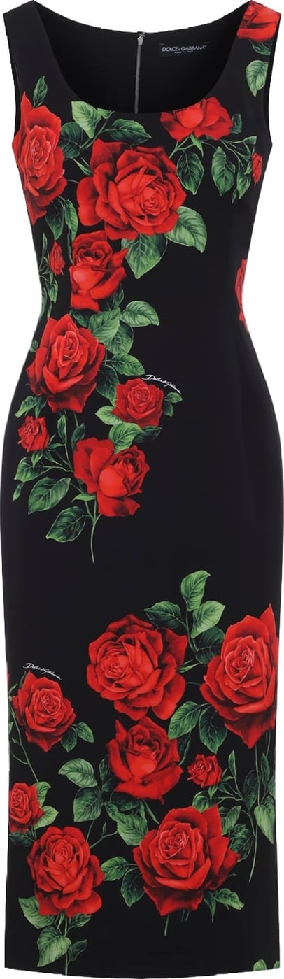 Dolce & Gabbana Rose Rosse Midi Dress