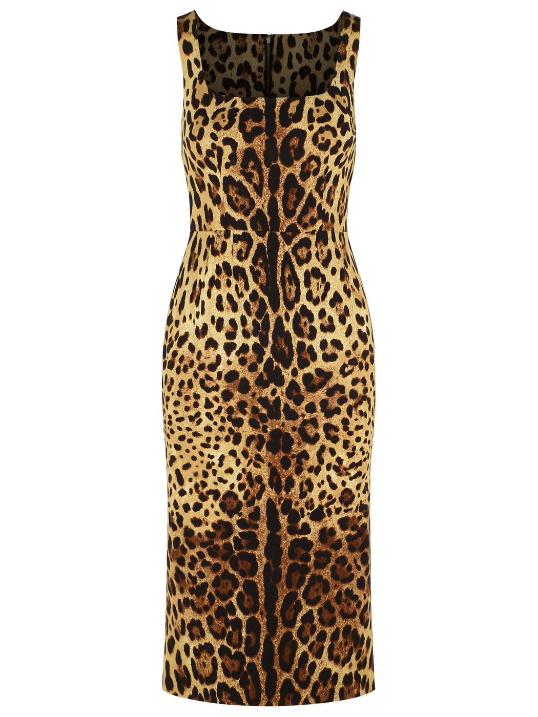 Animal Print Stretch Silk Dress with Spaghetti Straps
