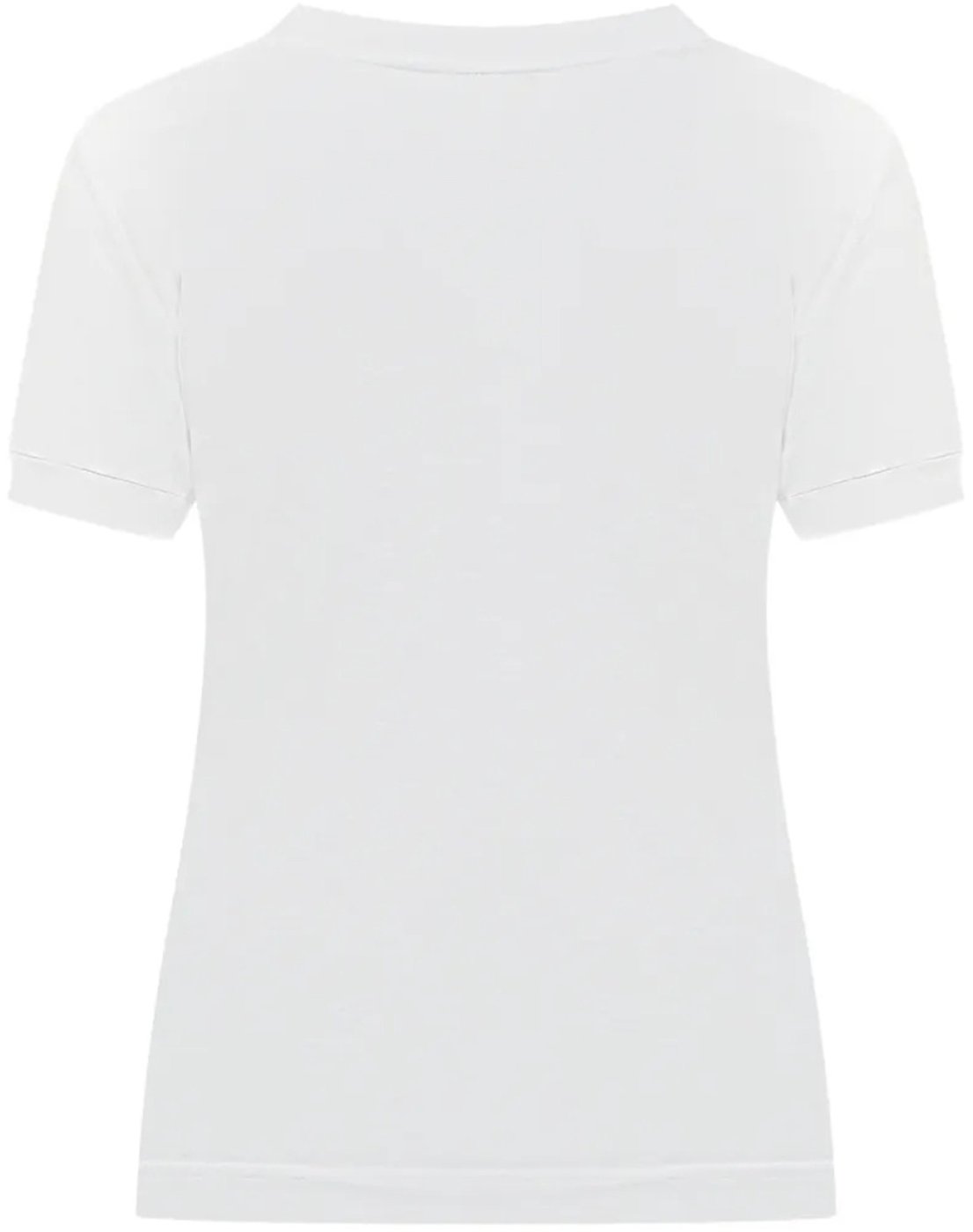 White Fitted Short-Sleeve Cotton T-Shirt