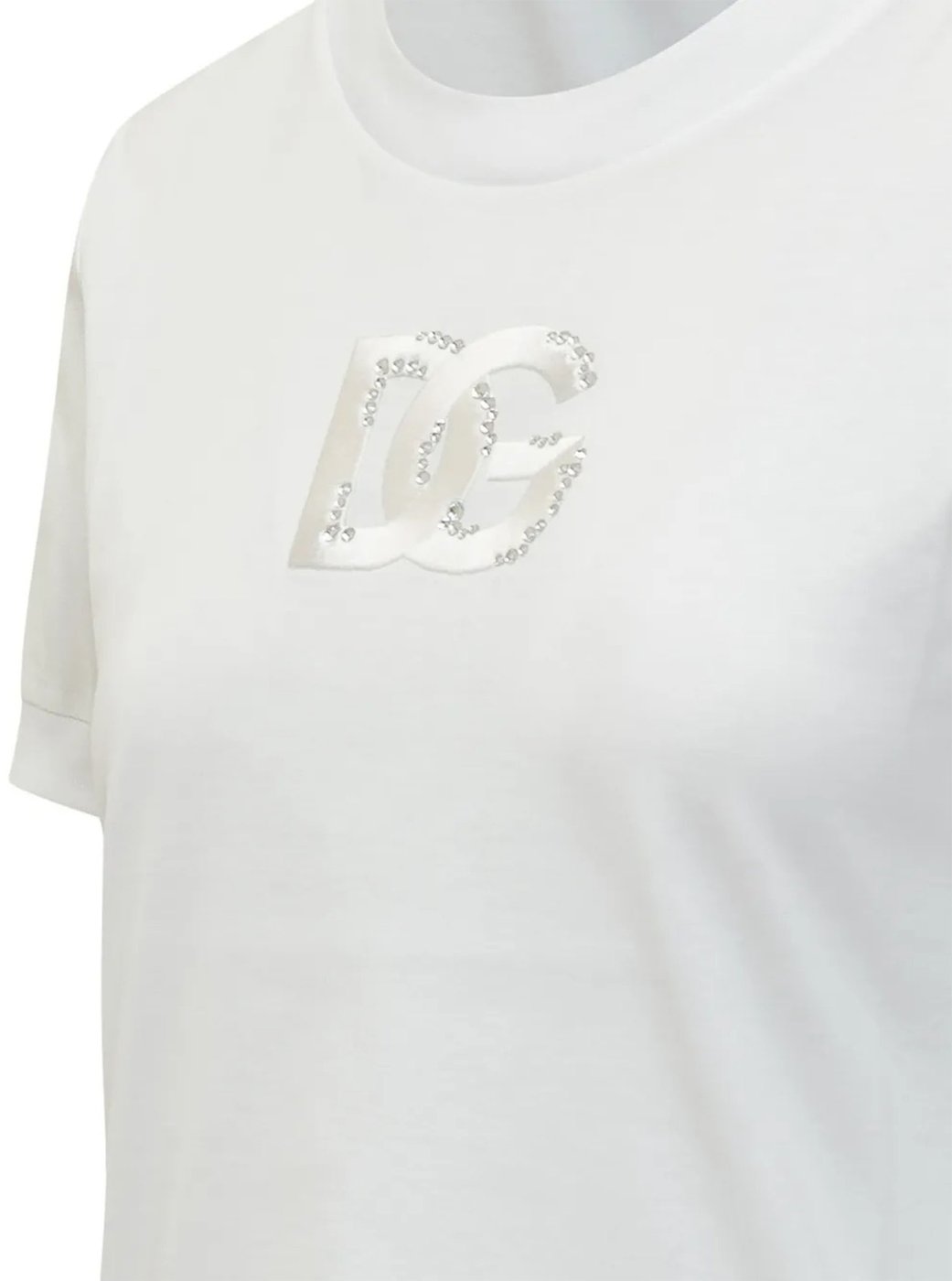 White Fitted Short-Sleeve Cotton T-Shirt