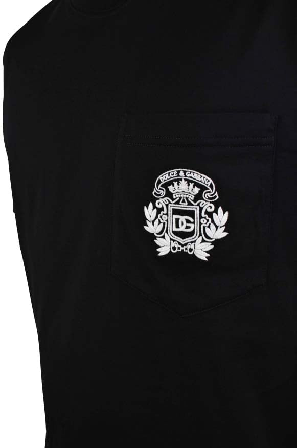 Short-Sleeve Cotton T-Shirt with Embroidered Crest