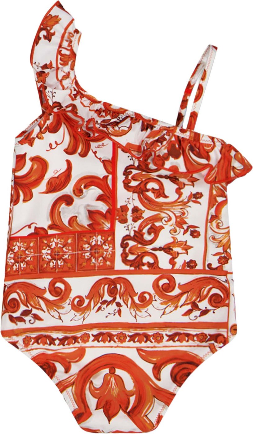 Dolce & Gabbana Baby Meisjes Zwemkleding In Oranje