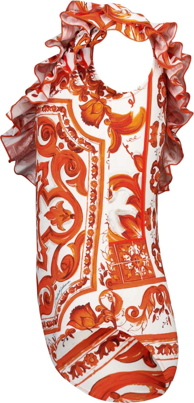 Dolce & Gabbana Kinder Meisjes Zwemkleding In Oranje