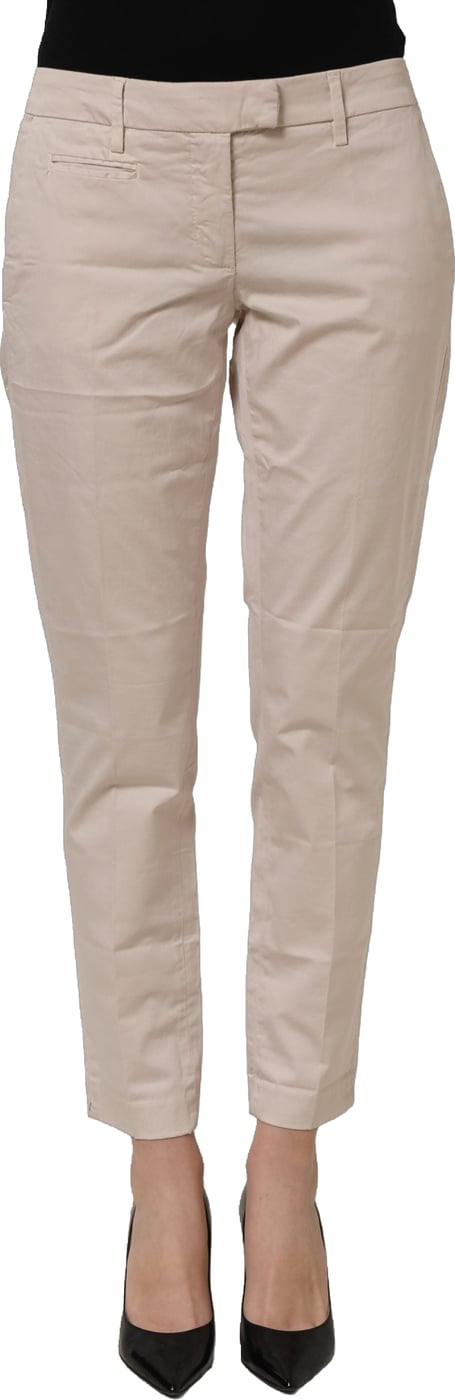 Dondup Beige Low Waist Tapered Women Cropped Trousers Pants