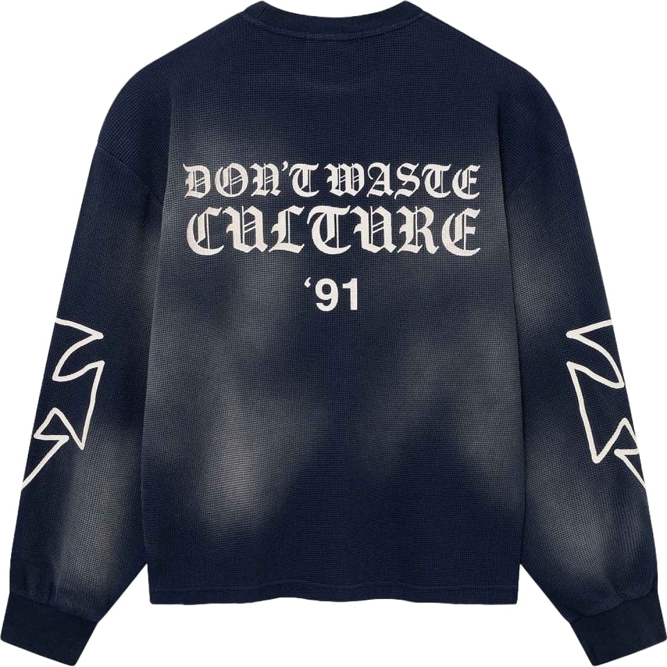Romiya Waffle Longsleeve | Navy Blue