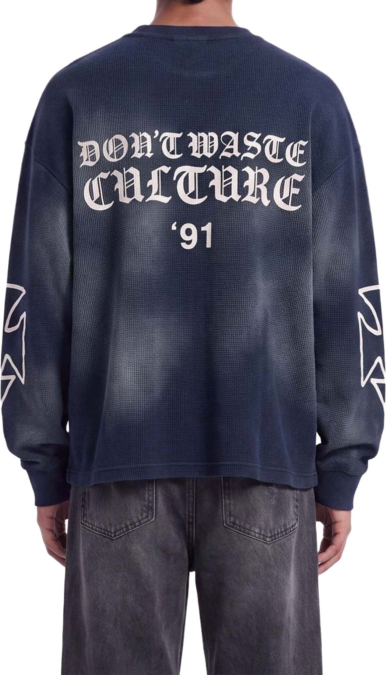 Romiya Waffle Longsleeve | Navy Blue