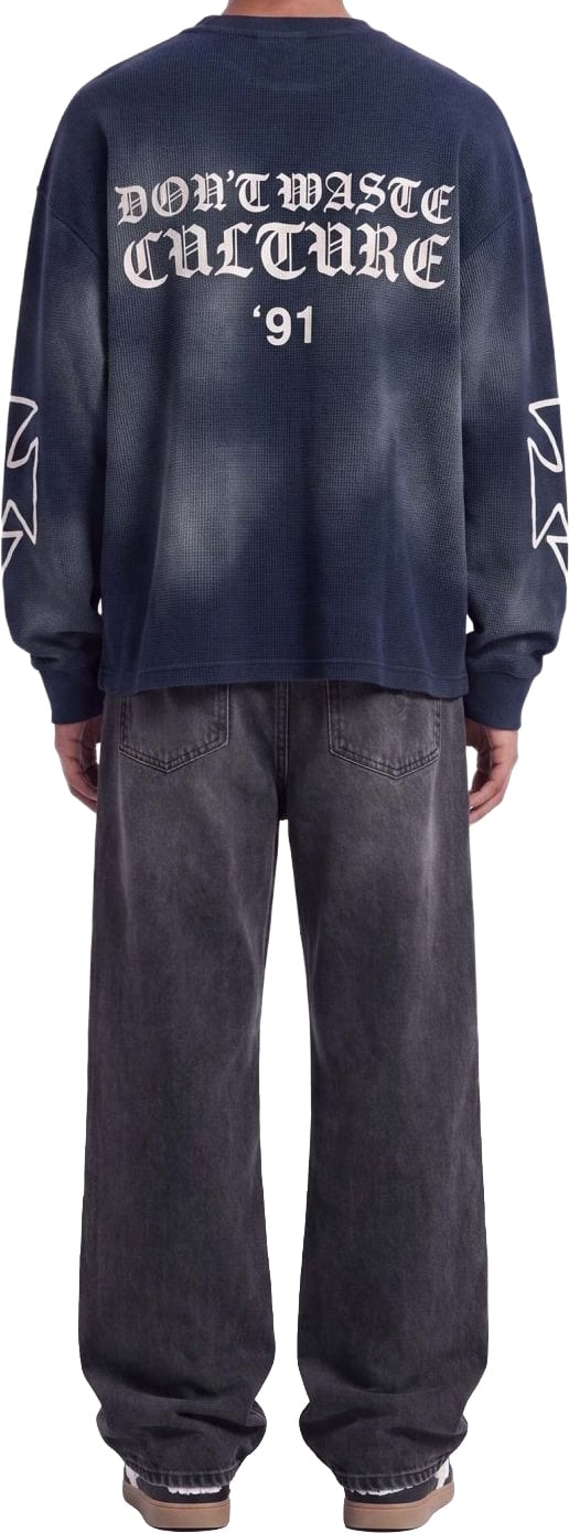 Romiya Waffle Longsleeve | Navy Blue