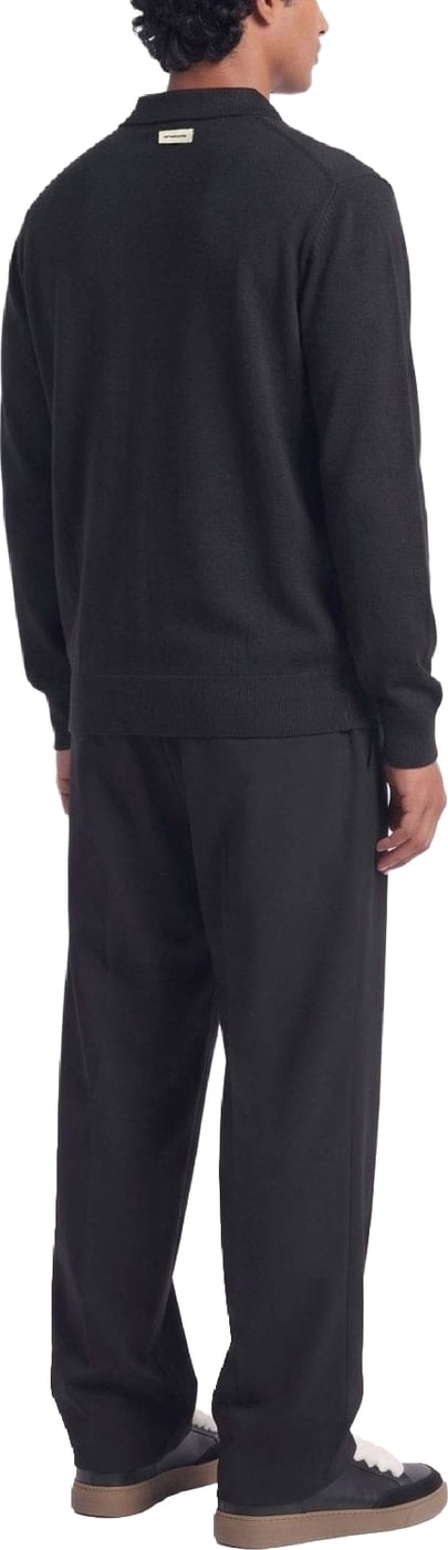 Ole | Fine Zip Polo Knit | Black