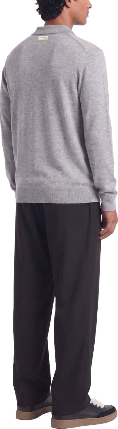 Ole | Fine Zip Polo Knit | Melange Grey