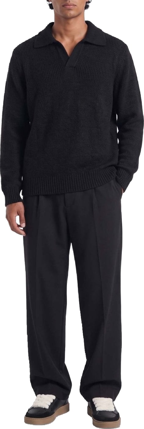Halvar | Heavyweight Polo Knit | Black