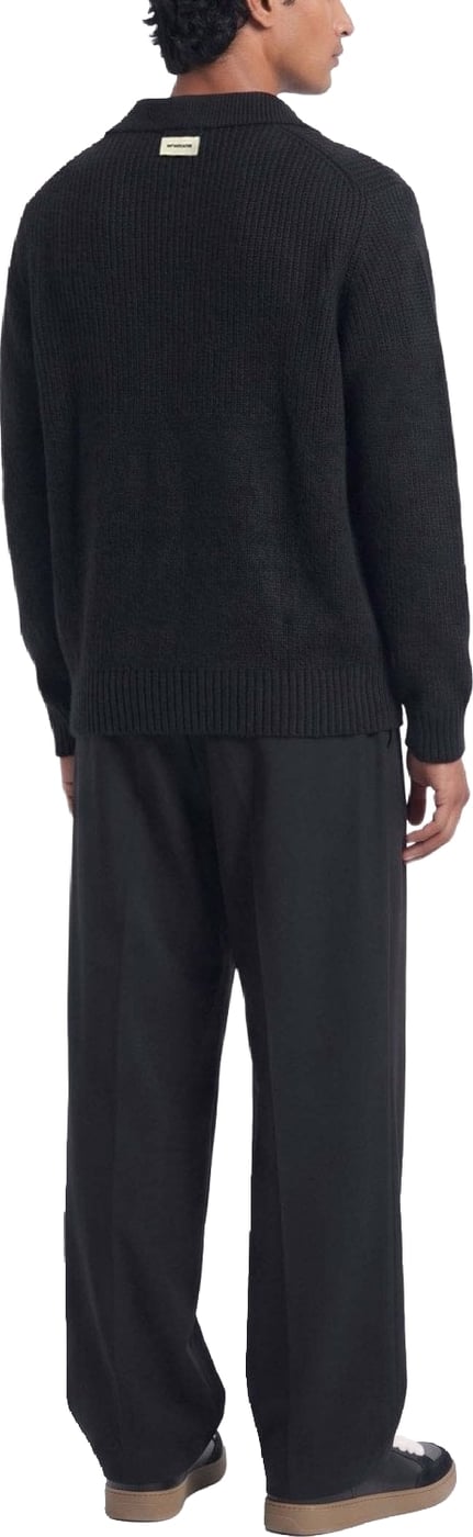 Halvar | Heavyweight Polo Knit | Black