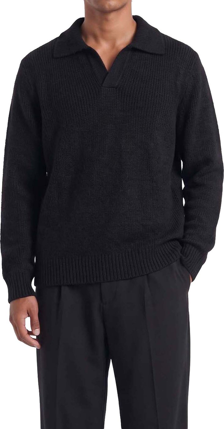Halvar | Heavyweight Polo Knit | Black