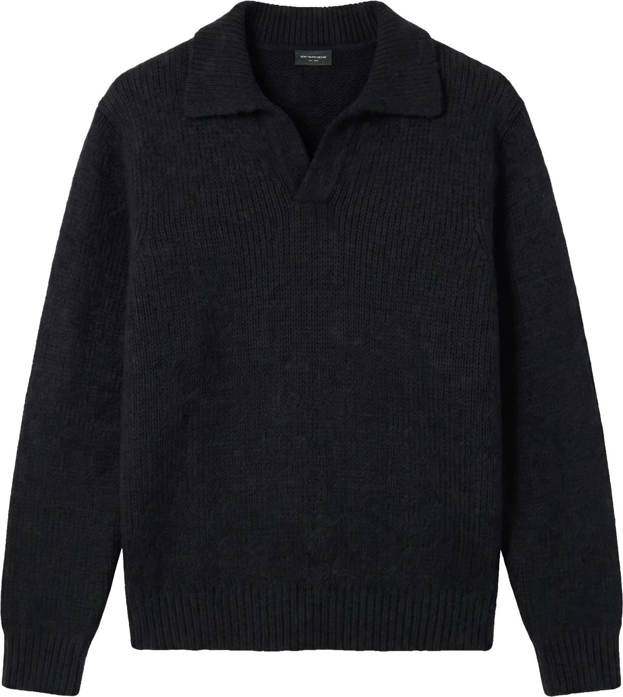 Halvar | Heavyweight Polo Knit | Black