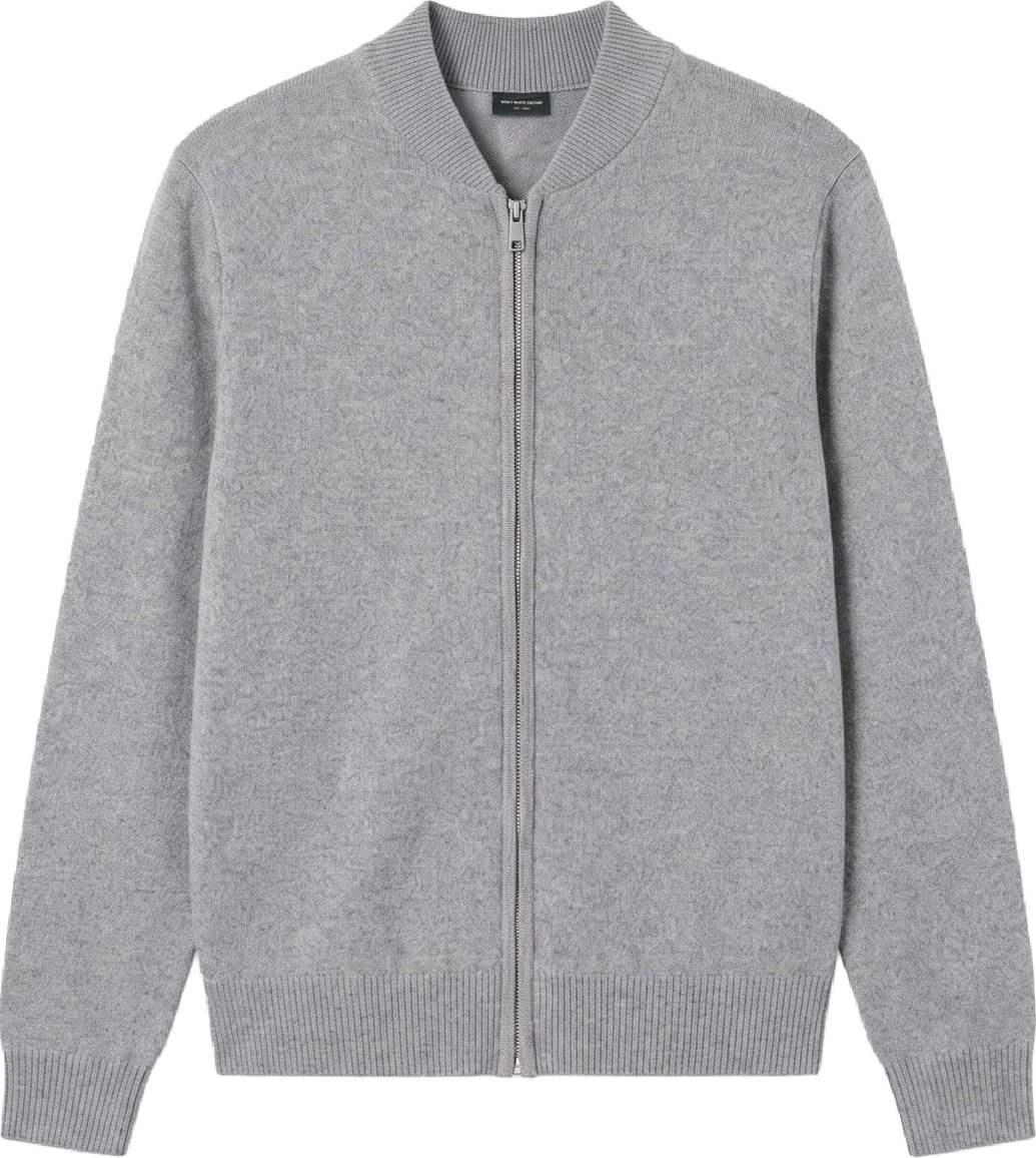 Ewald | Fine Zip Cardigan | Melange Grey