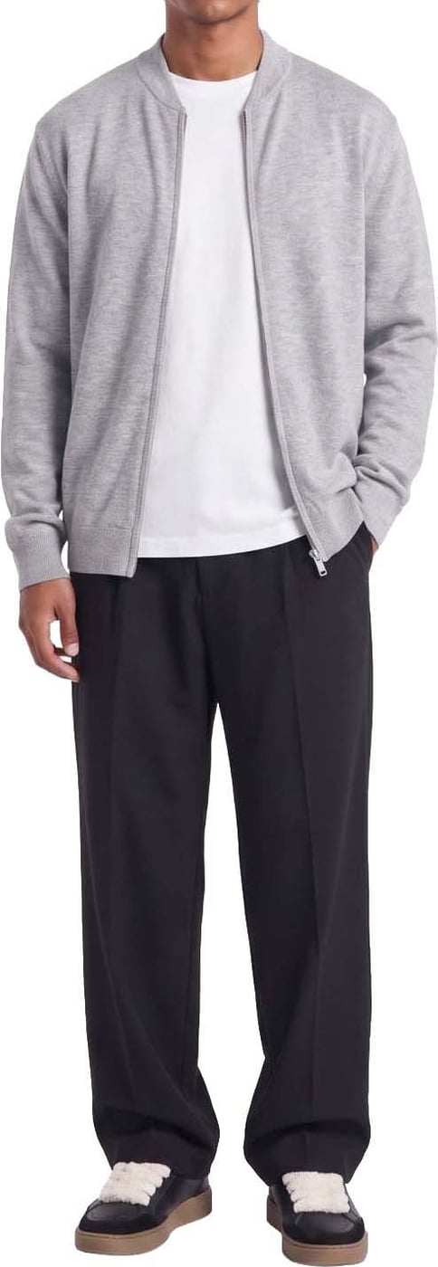 Ewald | Fine Zip Cardigan | Melange Grey