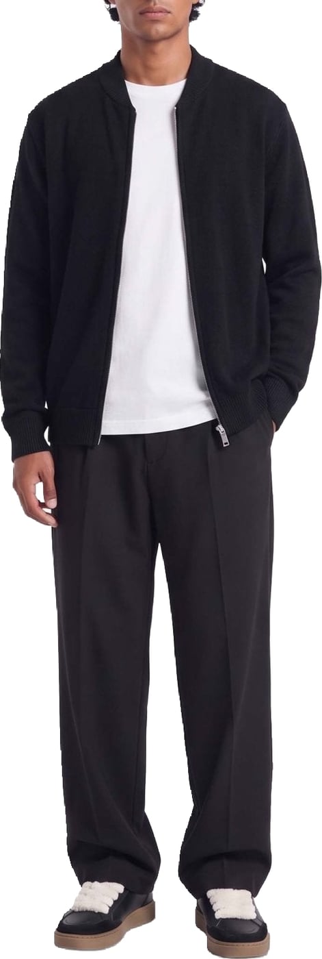 Ewald | Fine Zip Cardigan | Black