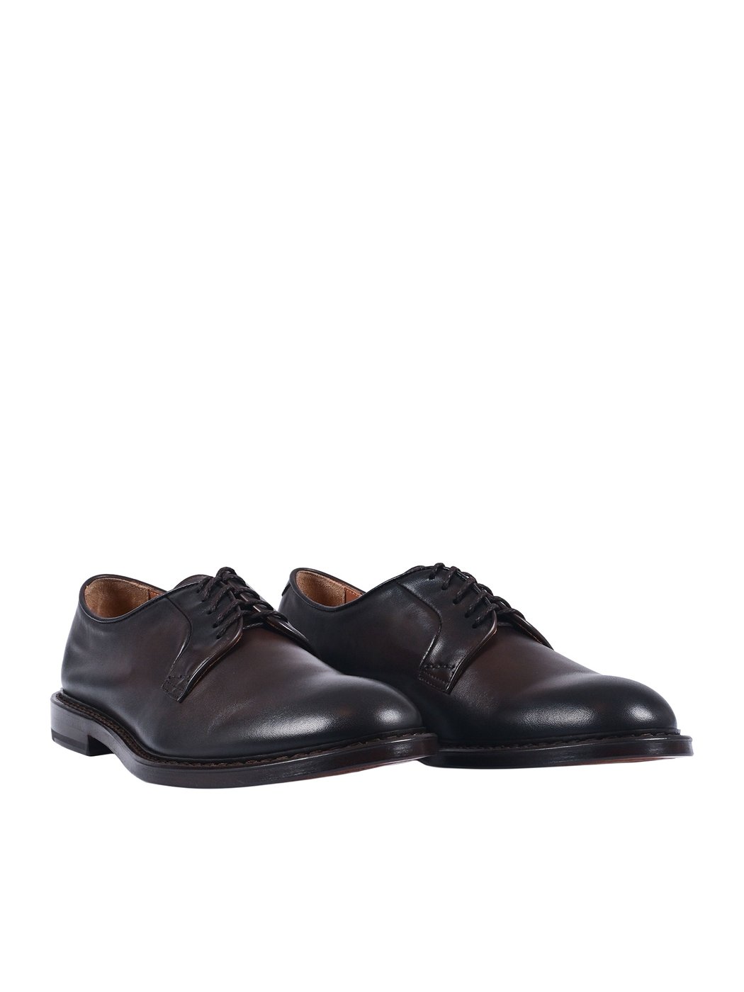 Calfskin Leather Polished Derby Shoes