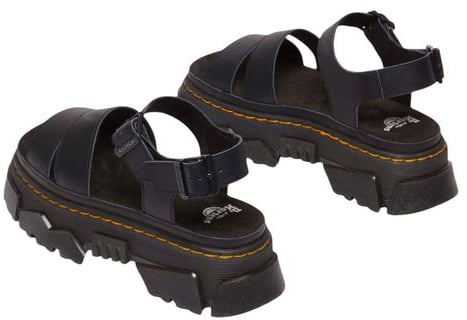 Dr. Martens Black Leather Flat Sandals