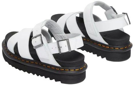 Dr. Martens White Leather Strap-On Sandals