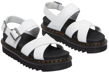 Dr. Martens White Leather Strap-On Sandals