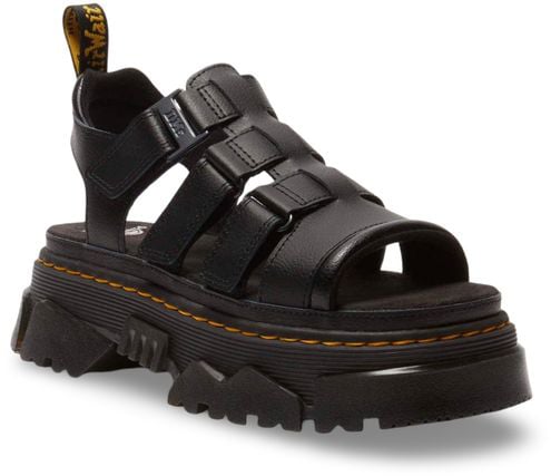 Dr. Martens Black Leather Platform Sandals