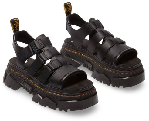 Dr. Martens Black Leather Platform Sandals