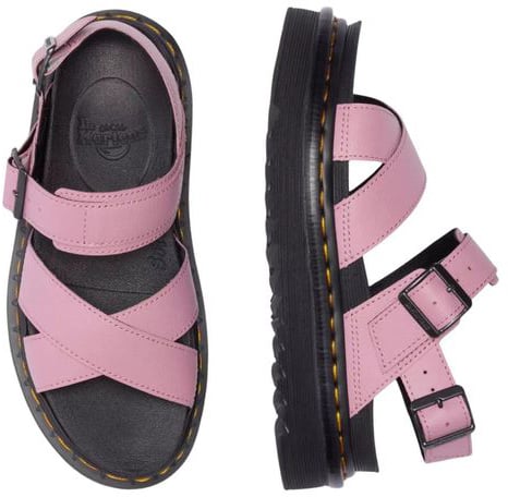 Dr. Martens Pink Leather Platform Sandals