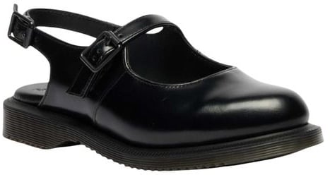 Dr. Martens Black Leather Flat Sandals