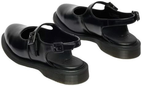 Dr. Martens Black Leather Flat Sandals