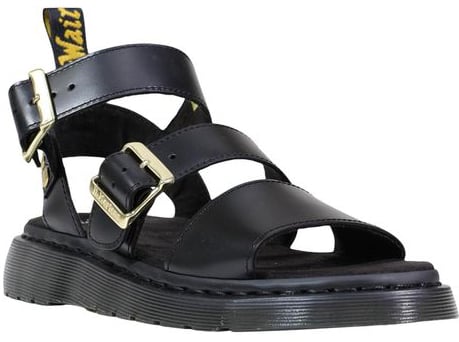Dr. Martens Black Leather Flat Sandals