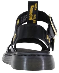 Dr. Martens Black Leather Flat Sandals