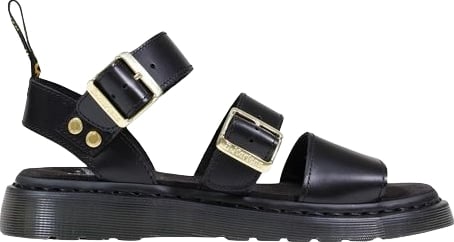 Dr. Martens Black Leather Flat Sandals