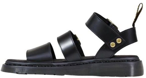 Dr. Martens Black Leather Flat Sandals