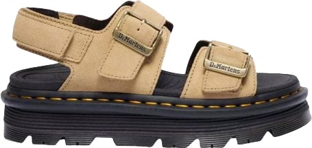 Dr. Martens Beige Leather Platform Sandals